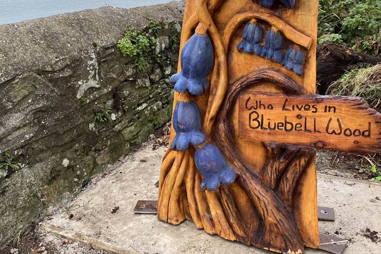 Wooden Bluebell Sculpture