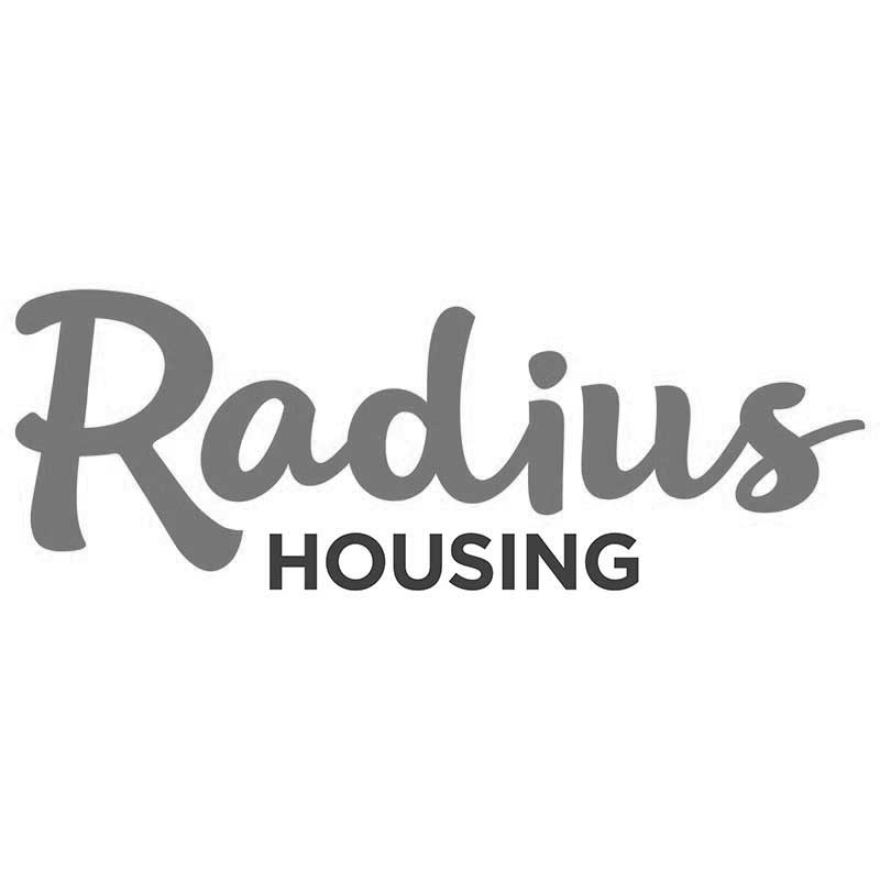 Radius-housing logo