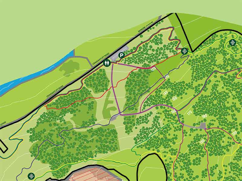 Cairn wood 2d map of forest trail