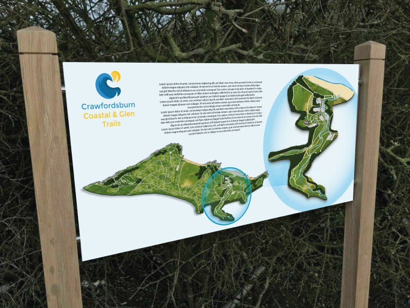 crawfordsburn coastal and glens trails 3d map