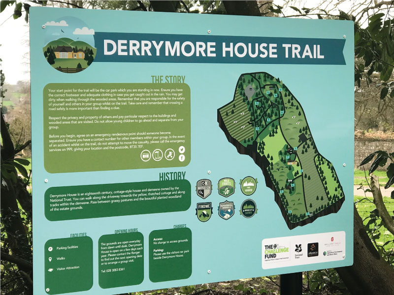 signage for derrymore house trail