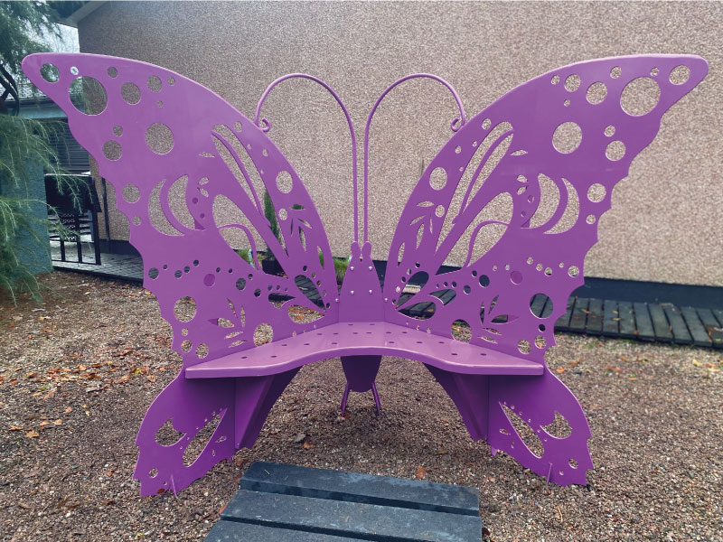 purple butterfly seat trail decoration