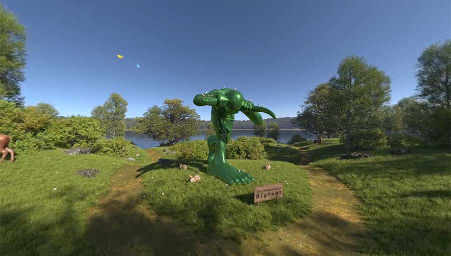 virtual green statue for trail design
