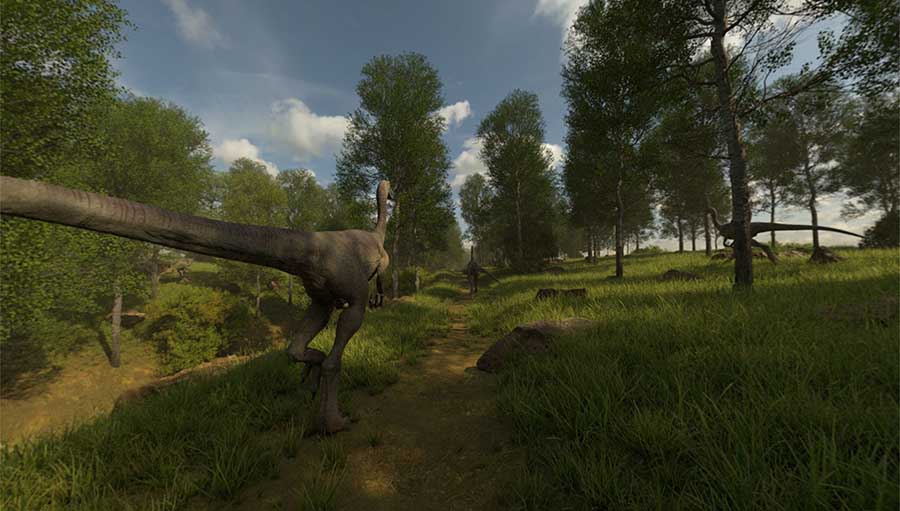 graphic of trail with dinosaurs