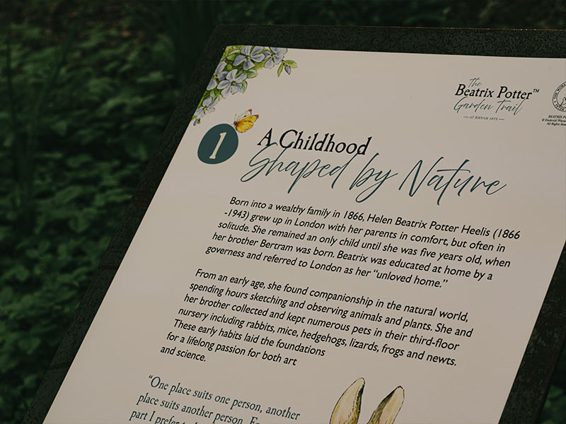 Beatrix Potter heritage interpretation at Birnam Arts.