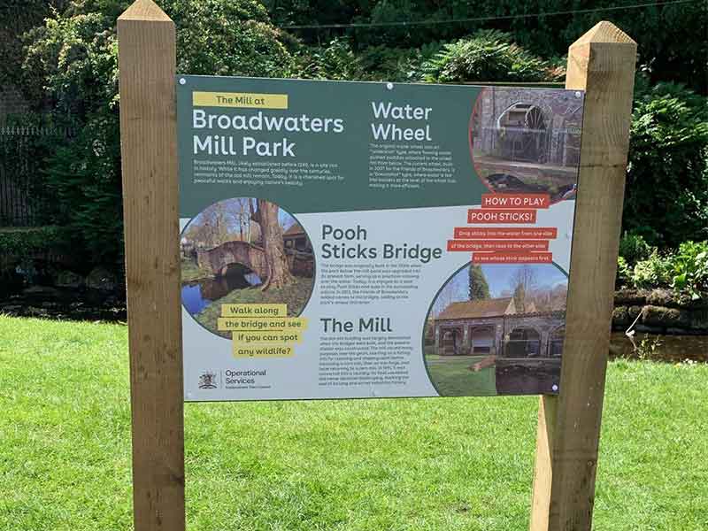 Broadwaters Mill Park interpretation panels